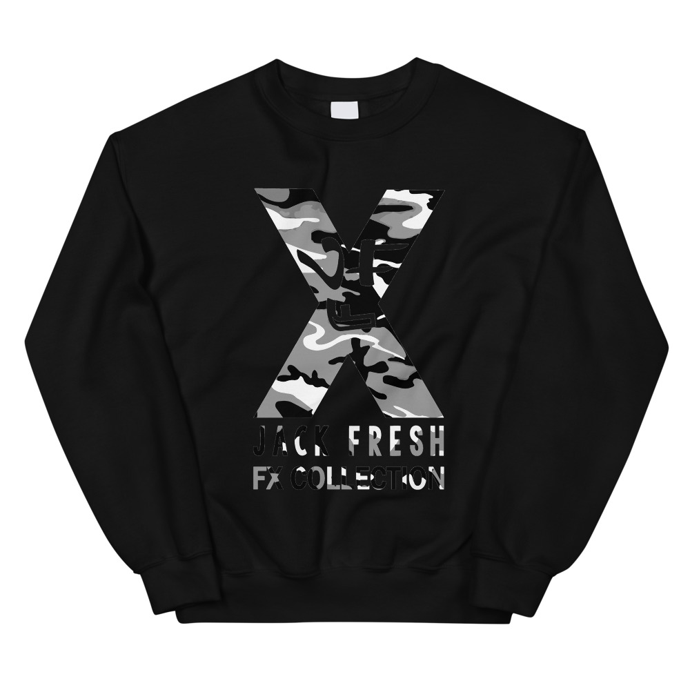 Black Sweatshirt Grey Camo Print