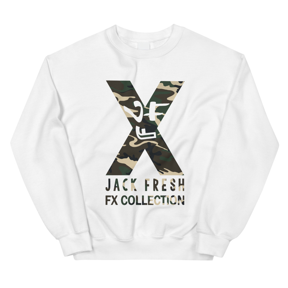 White Sweatshirt Camo Print
