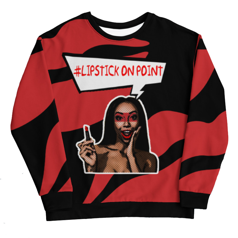 lipstick on point bold sweatshirt