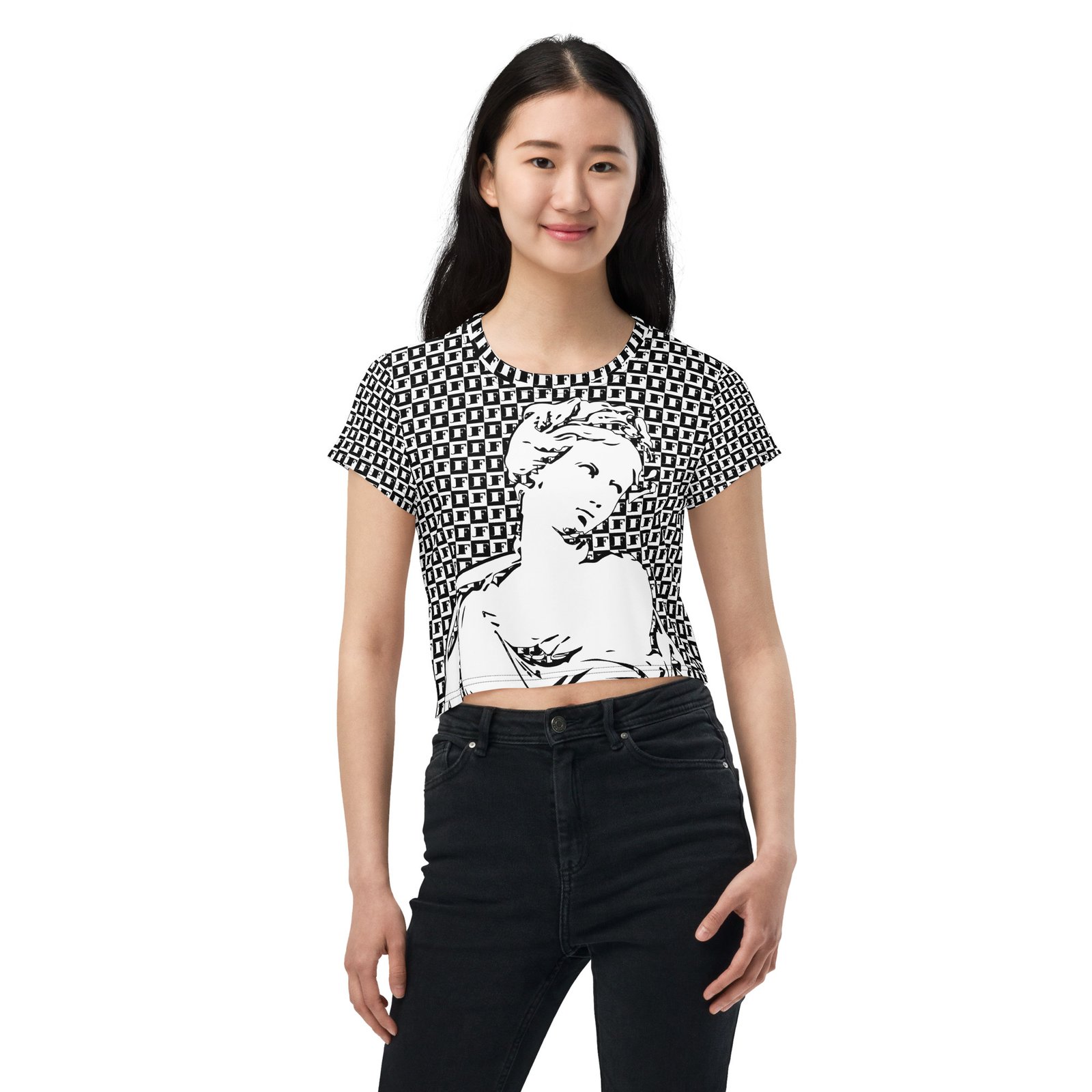 JF Statue: Chess Crop Top - Image 3
