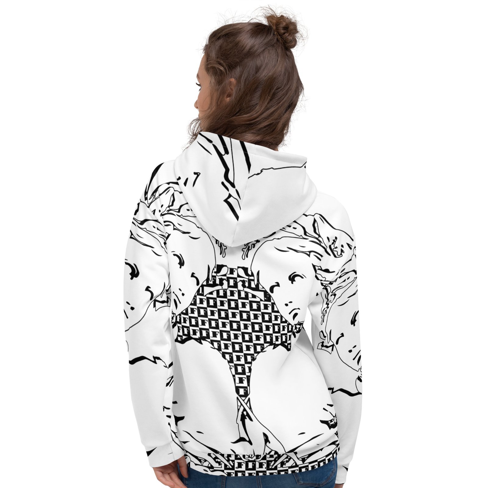 all over print recycled unisex hoodie white back 690e497ccd316