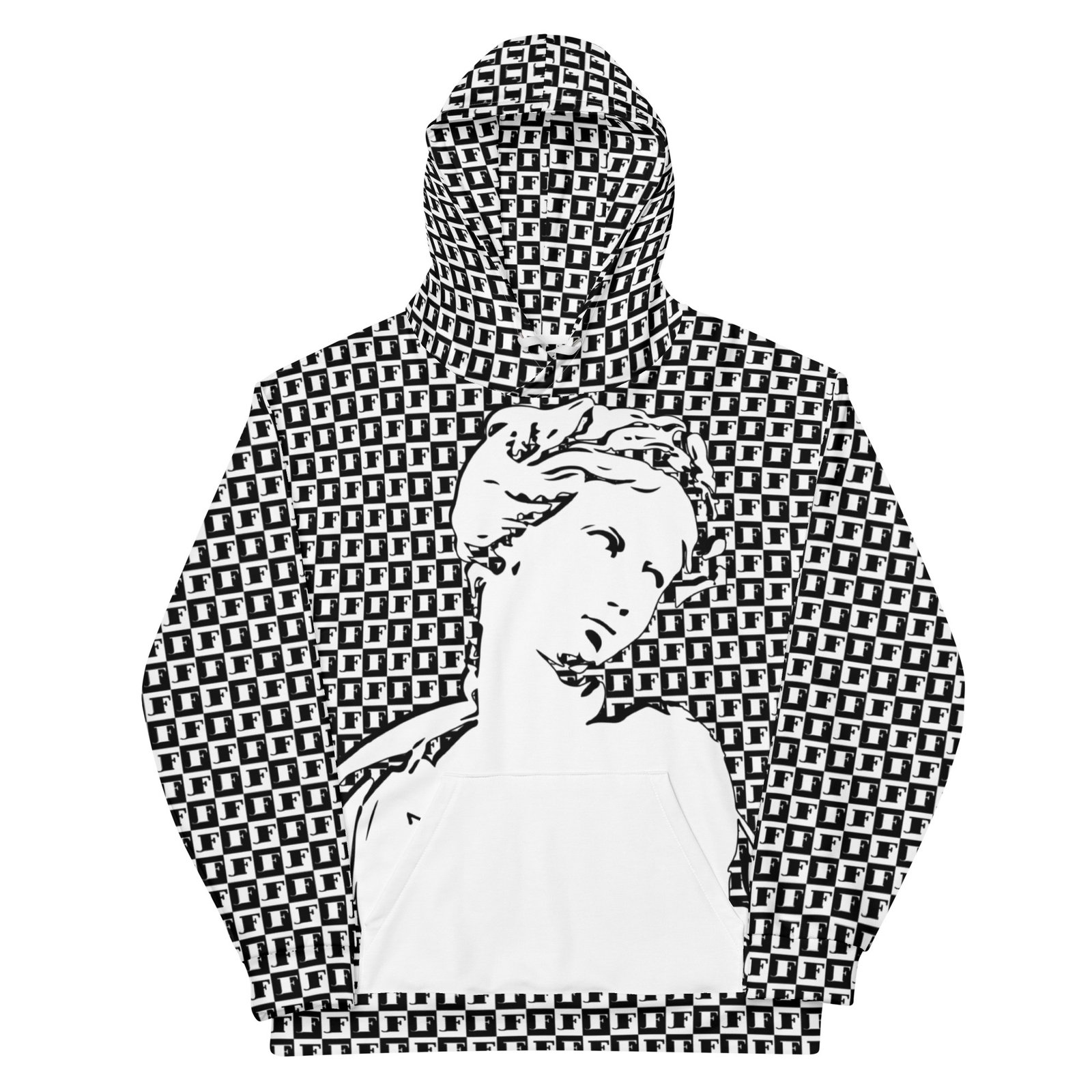 all over print recycled unisex hoodie white front 690ab8eb5130f