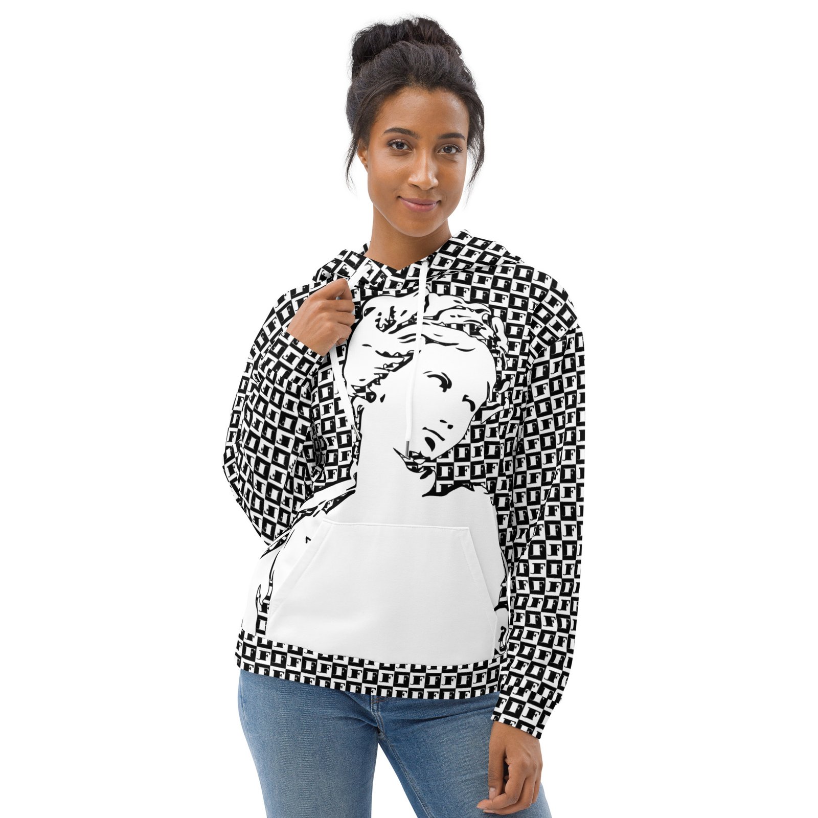all over print recycled unisex hoodie white front 690ab8eb51eff