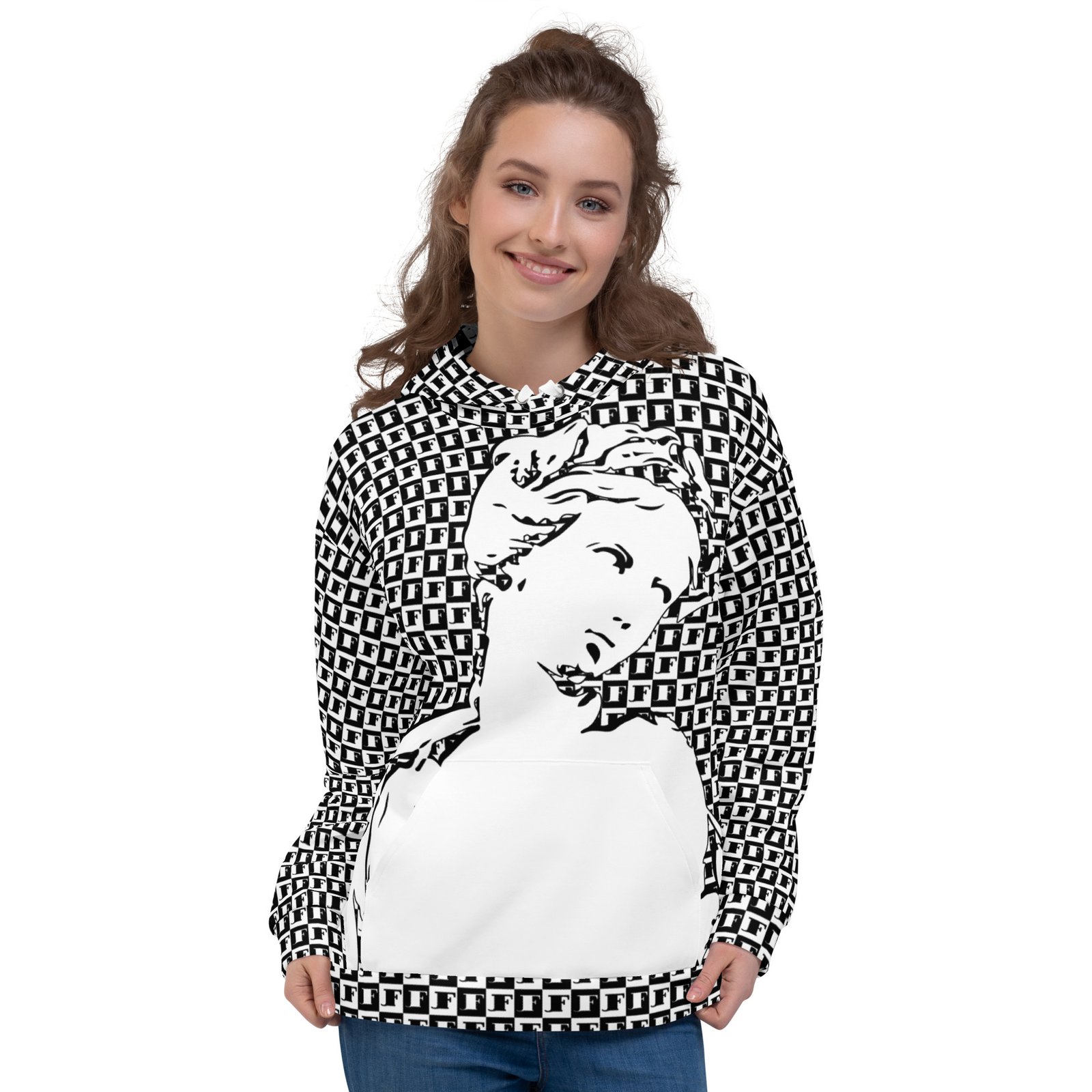 all over print recycled unisex hoodie white front 690ab8eb520e9