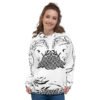 all over print recycled unisex hoodie white front 690e497ccd5d5