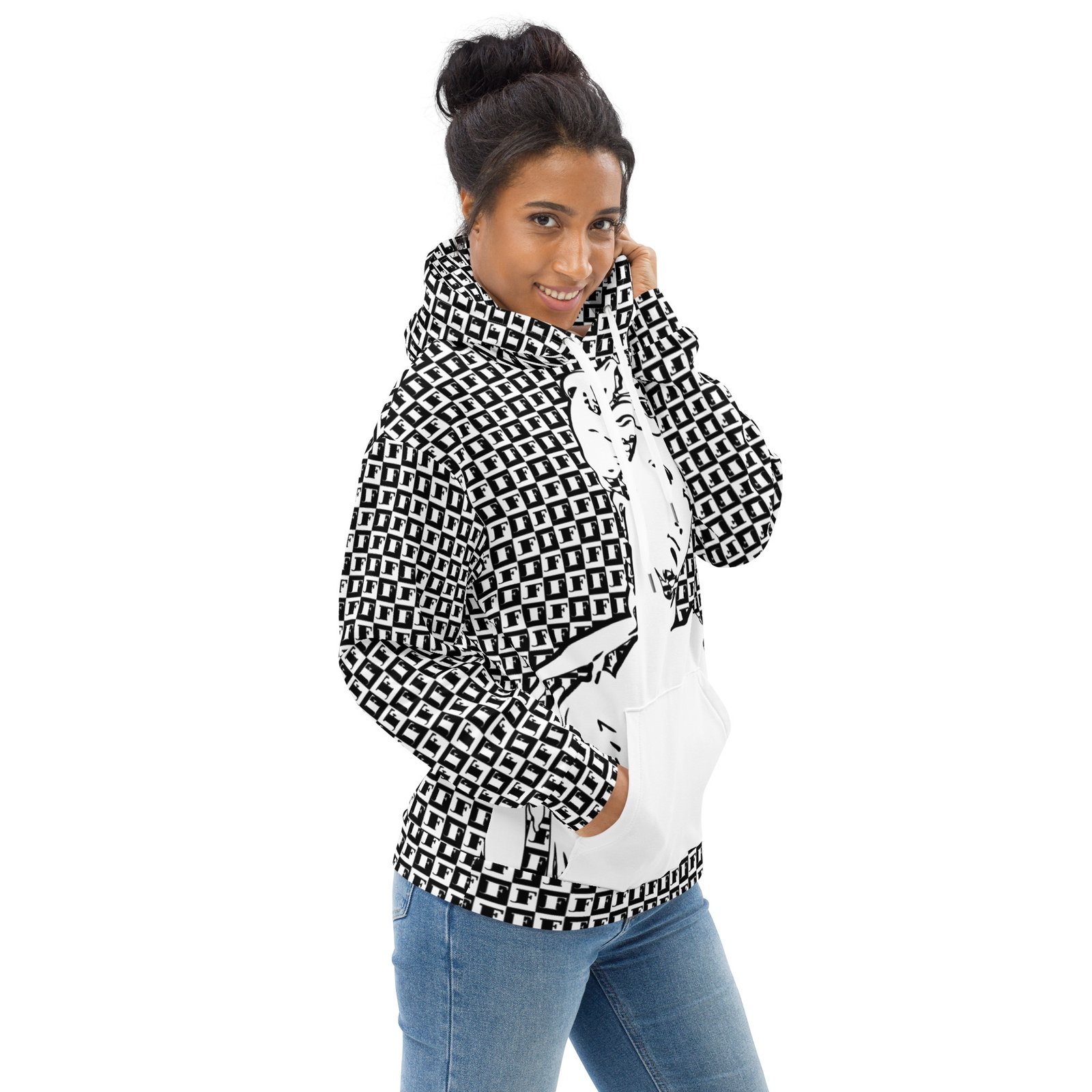 all over print recycled unisex hoodie white right 690ab8eb52480