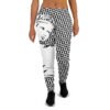 all over print recycled womens joggers white front 690e42a64aadc