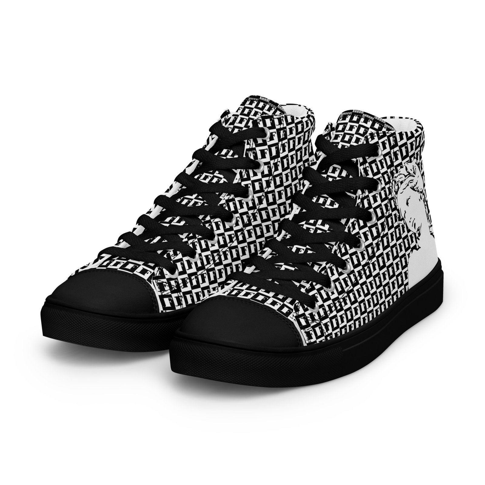mens high top canvas shoes black left front 6914ccdb82347