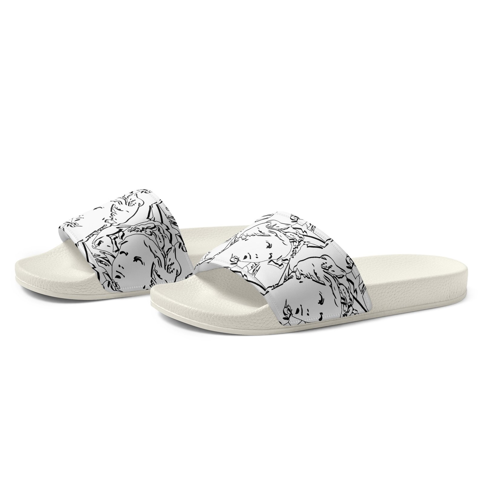 mens slides white left front 69139a7ce841a