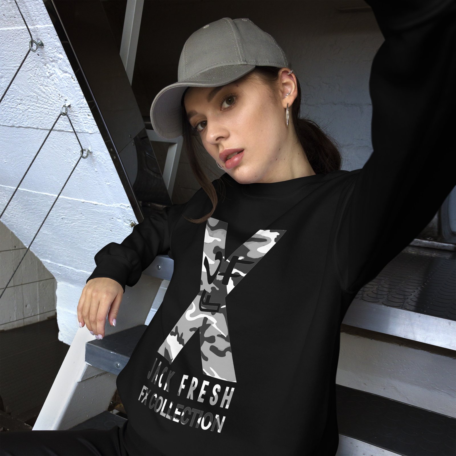 unisex crew neck sweatshirt black front 6929db5701a1a