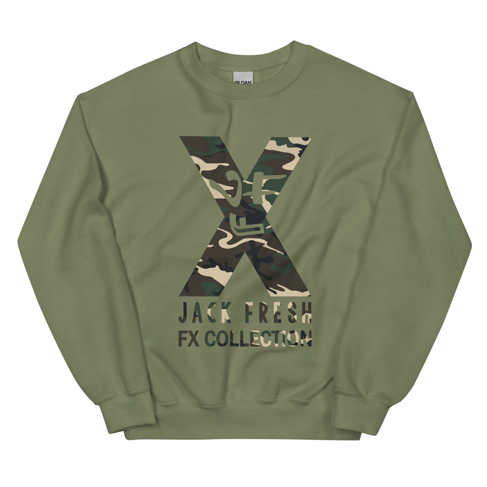 unisex crew neck sweatshirt military green front 692778316a0c9