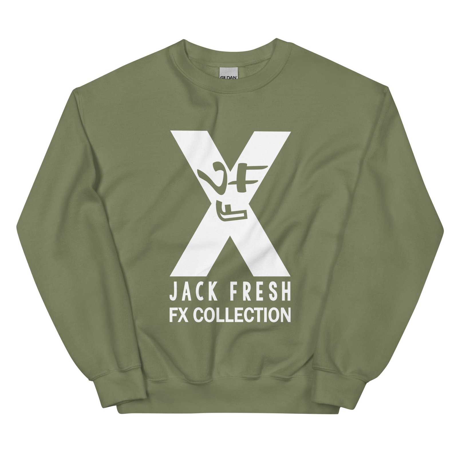 unisex crew neck sweatshirt military green front 6927982f4a6f6