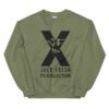 unisex crew neck sweatshirt military green front 6928935100c05