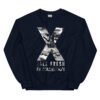 unisex crew neck sweatshirt navy front 69275b0fe77f7