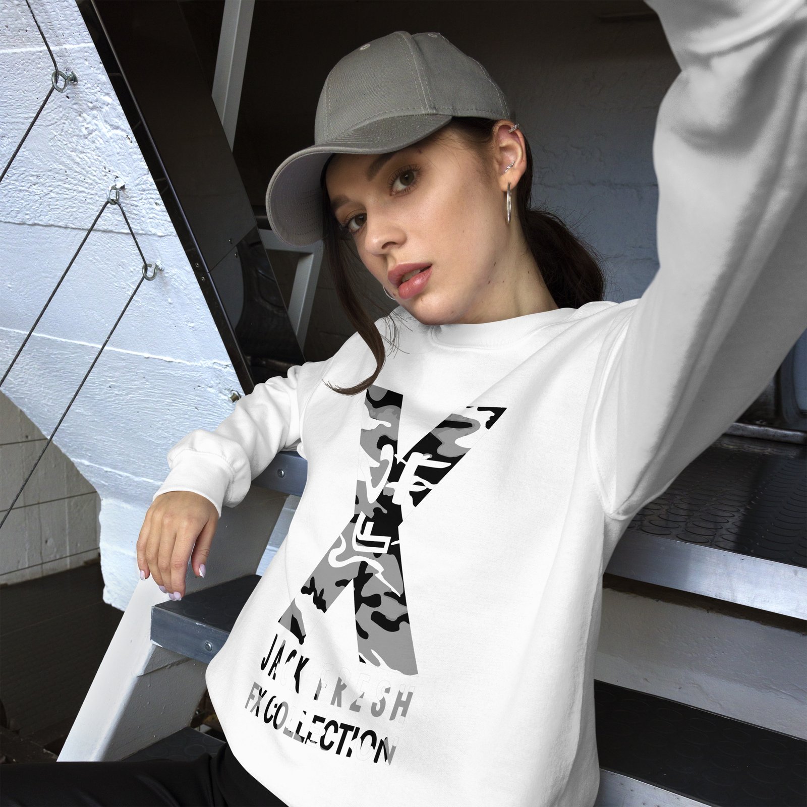 unisex crew neck sweatshirt white front 6929db5774eee