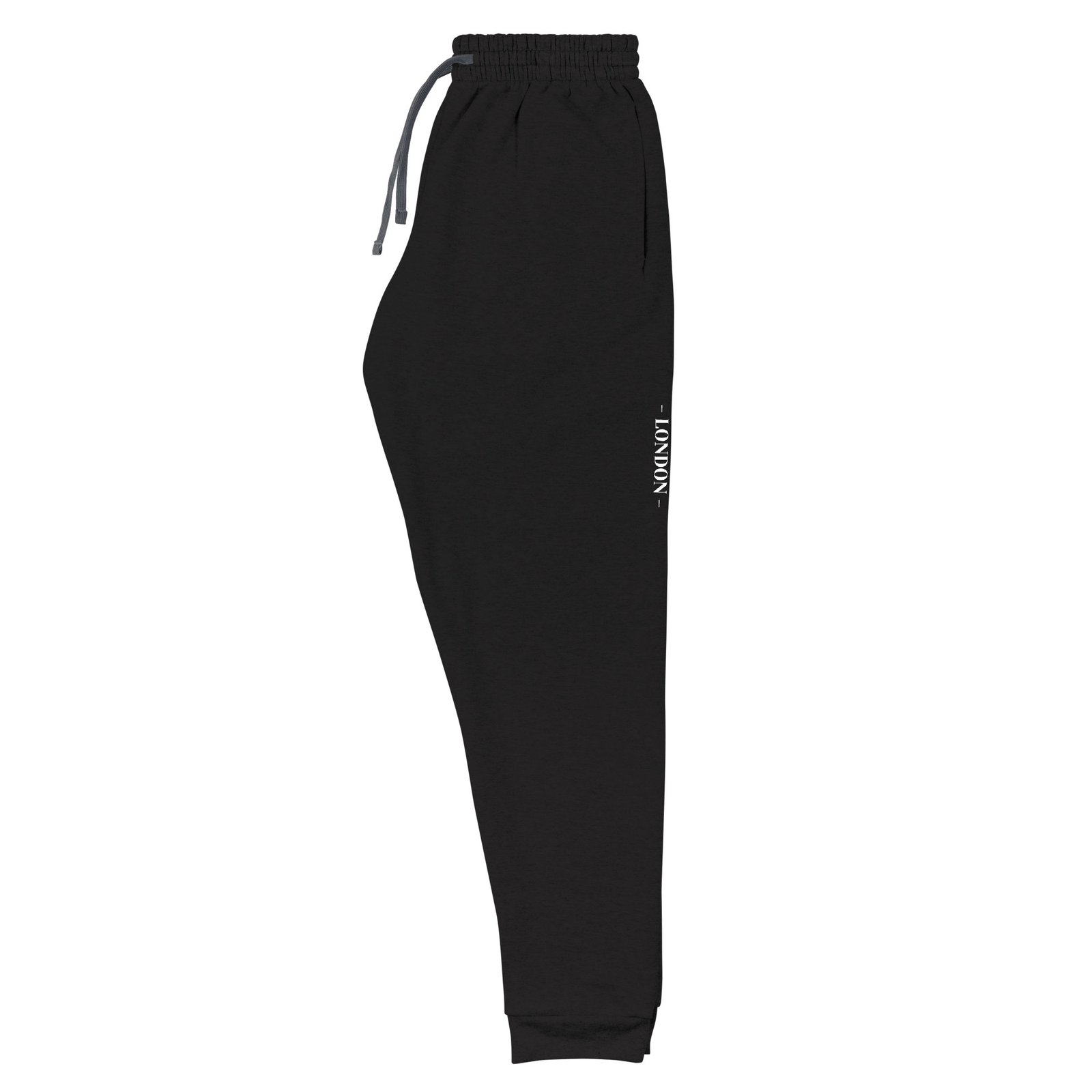 unisex joggers black left front 690a4f8894607