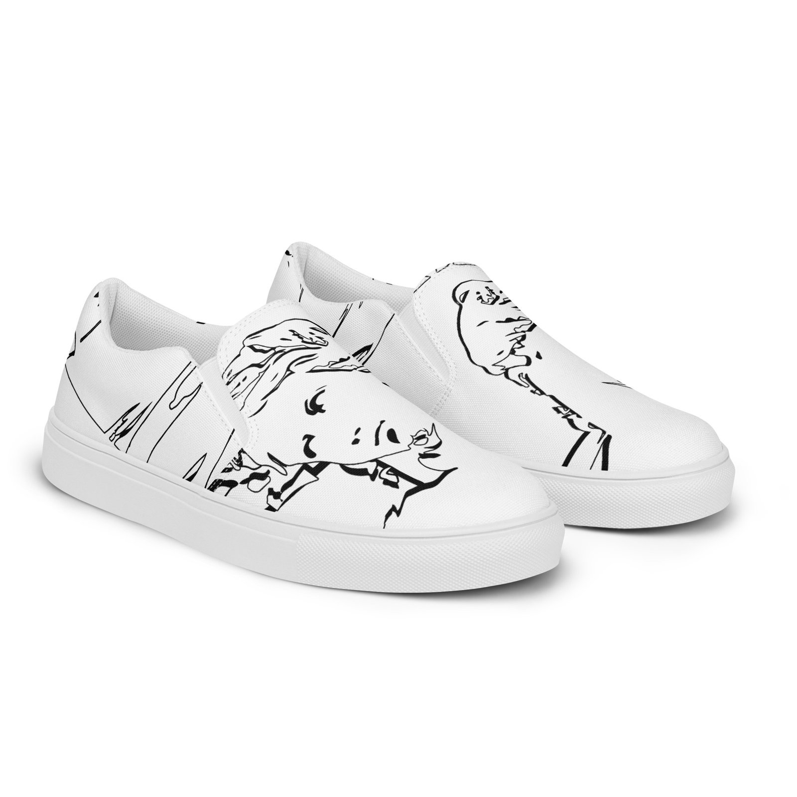 womens slip on canvas shoes white right front 69129819f2940