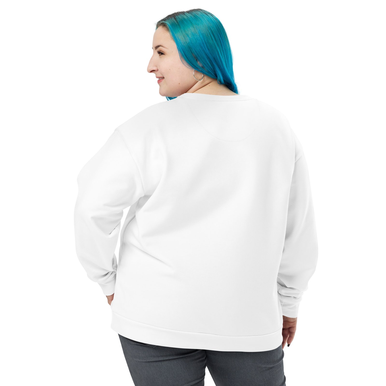 all over print recycled unisex sweatshirt white back 6934a30d3cd31