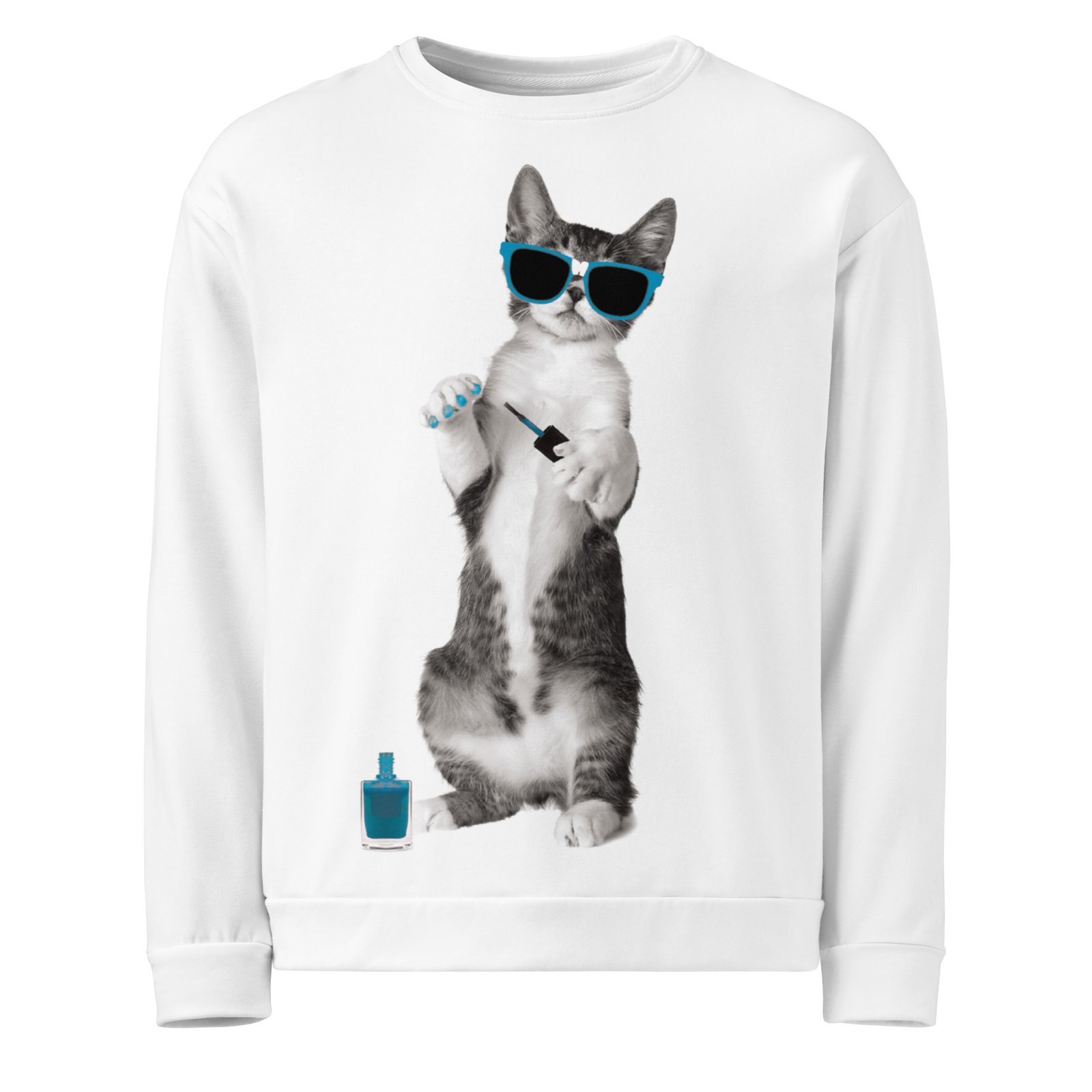 all over print recycled unisex sweatshirt white front 6934c2eb45a52