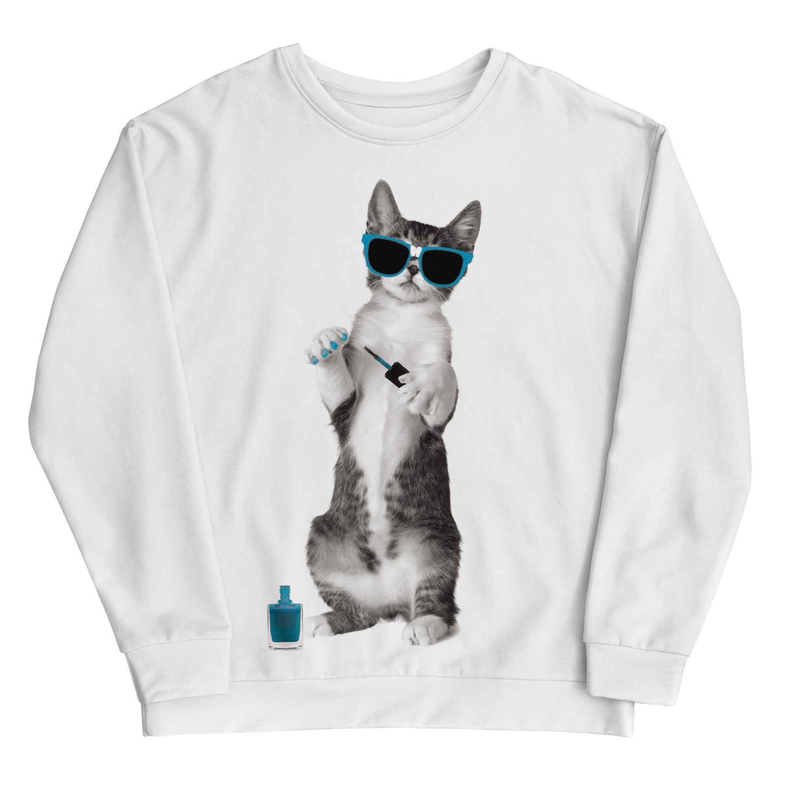 all over print recycled unisex sweatshirt white front 6934c2eb47298