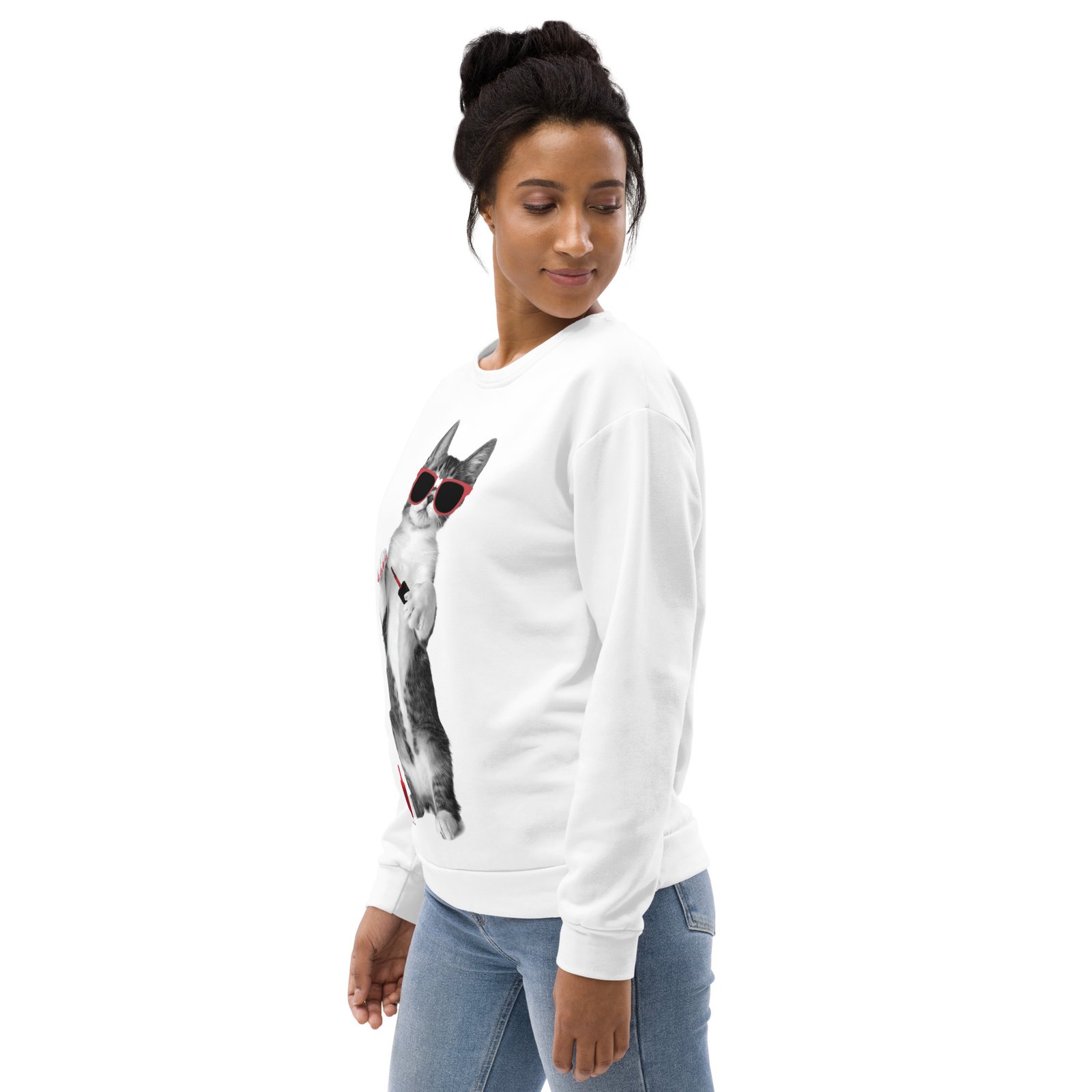 all over print recycled unisex sweatshirt white left front 6934a30d3c624