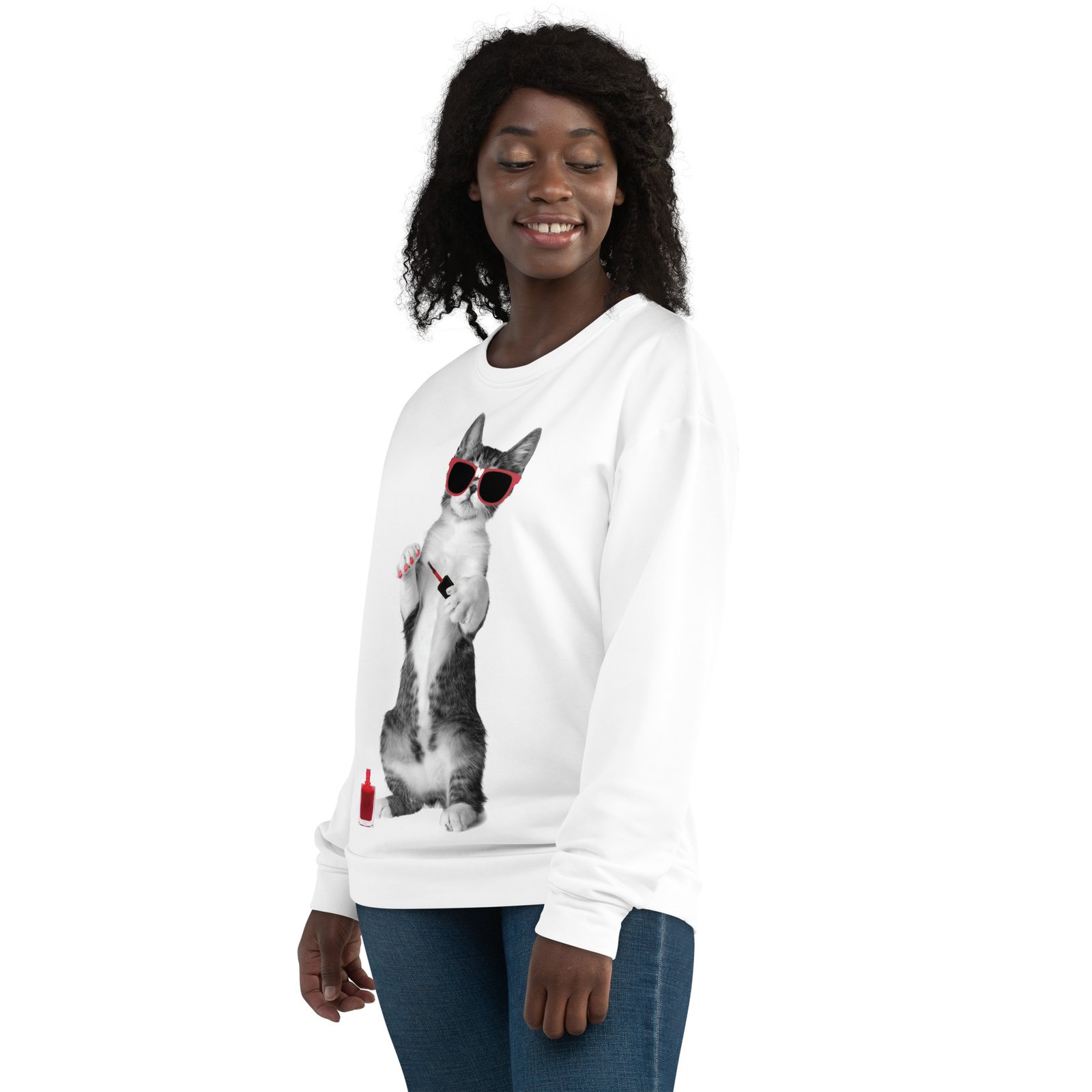 all over print recycled unisex sweatshirt white left front 6934a30d3cf5a