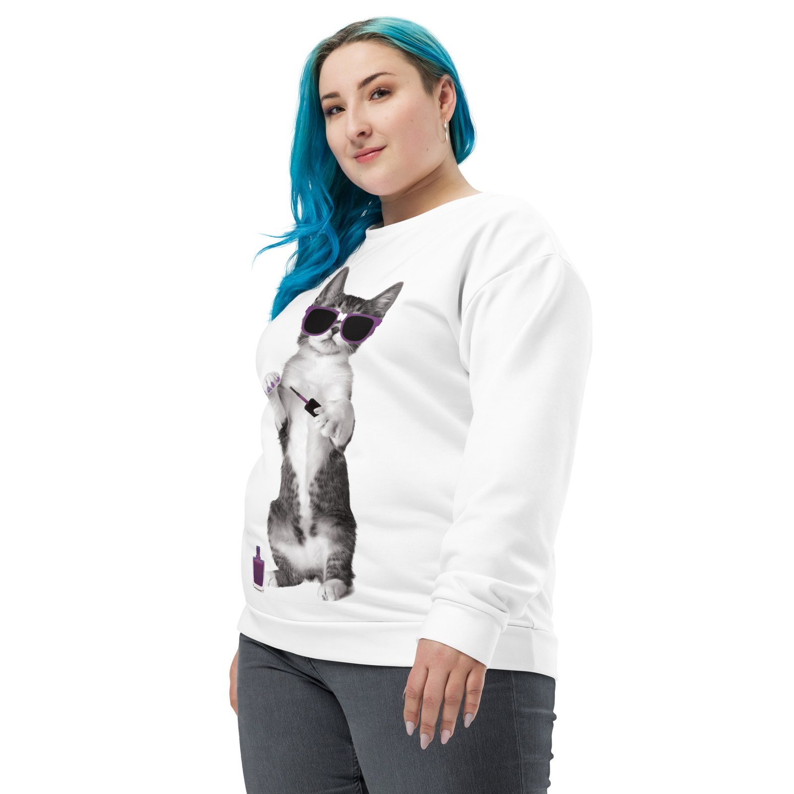all over print recycled unisex sweatshirt white left front 6934d971be22c