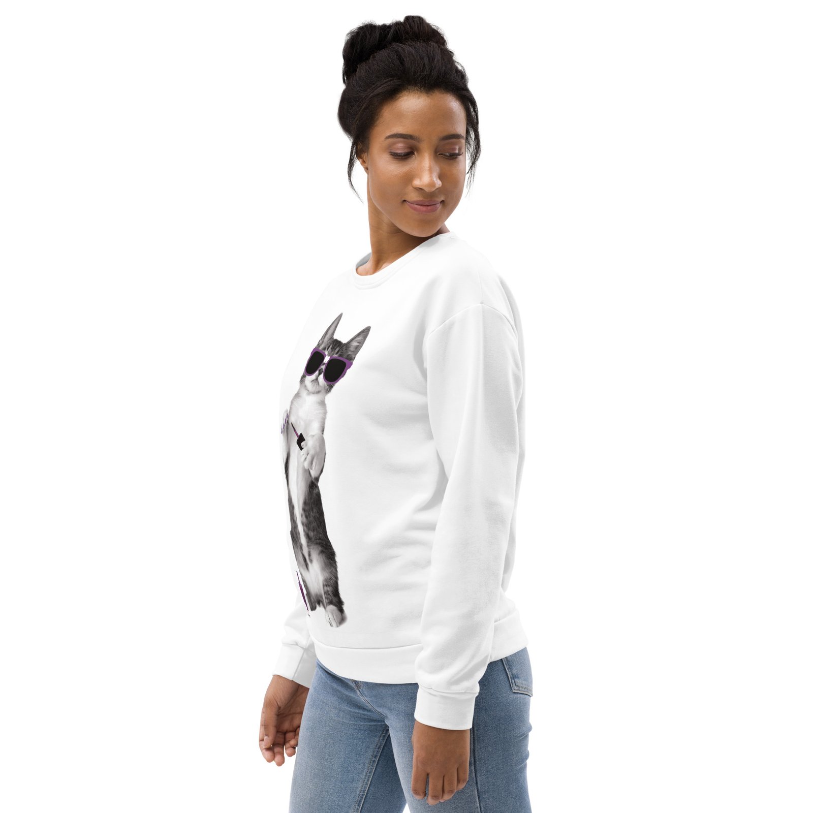 all over print recycled unisex sweatshirt white left front 6934d971be55c
