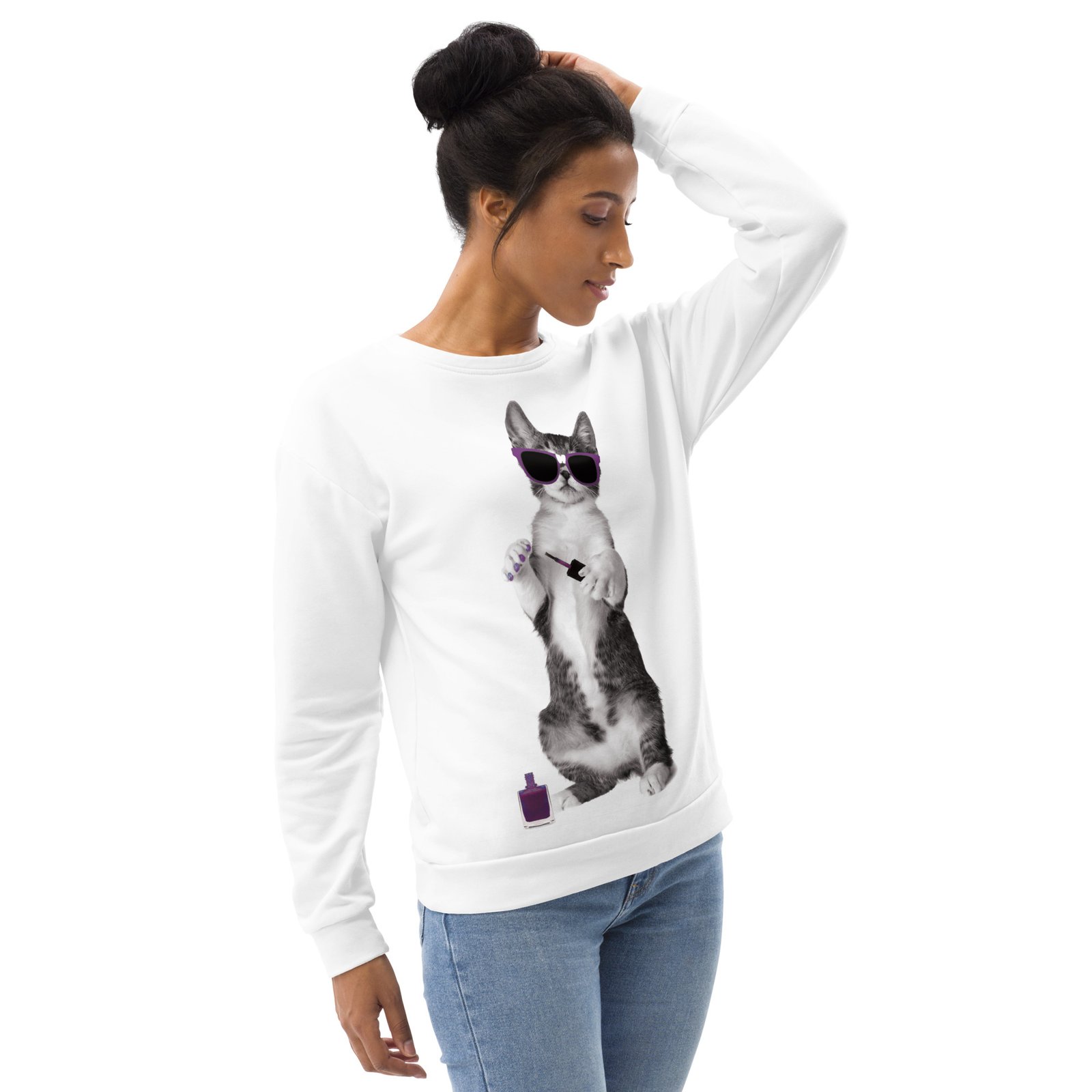 all over print recycled unisex sweatshirt white right front 6934d971be3e9