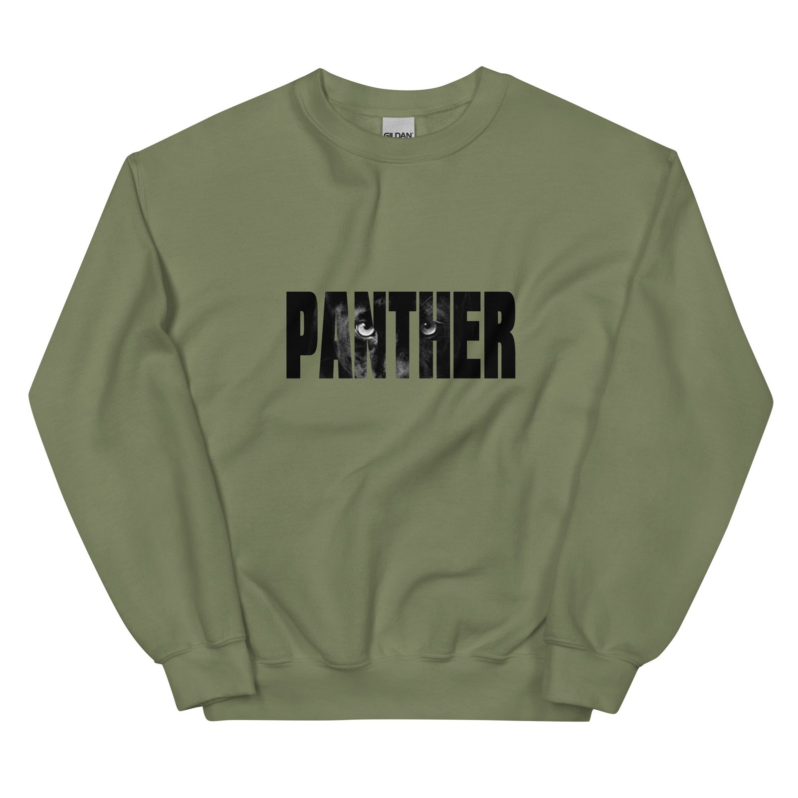 unisex crew neck sweatshirt military green front 693c9dc407209