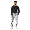all over print recycled mens joggers white front 695aaf449c58e