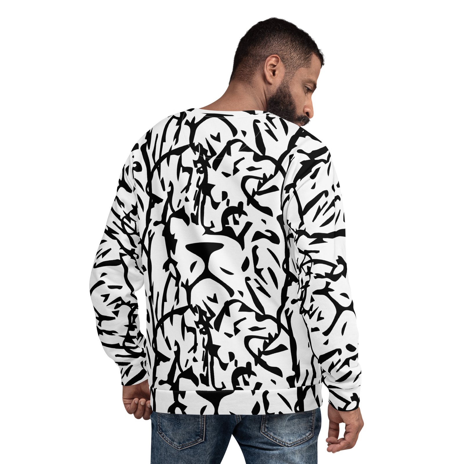 all over print recycled unisex sweatshirt white back 695aadab56089