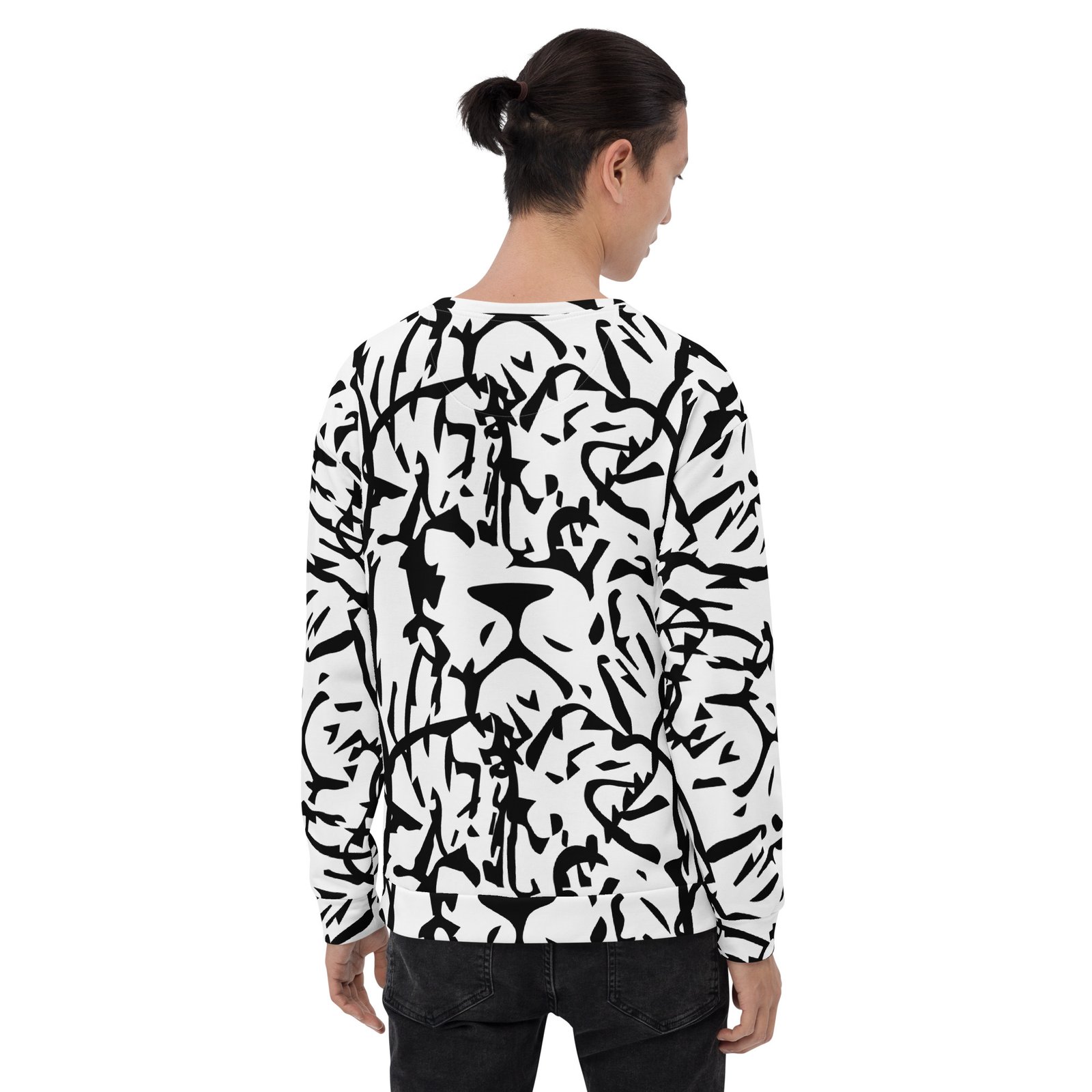 all over print recycled unisex sweatshirt white back 695aadab56835