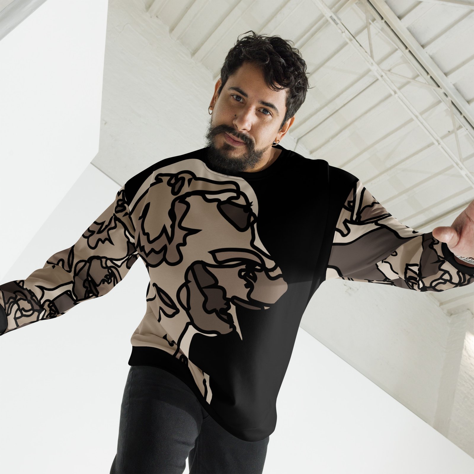 all over print recycled unisex sweatshirt white front 2 695a08517896e