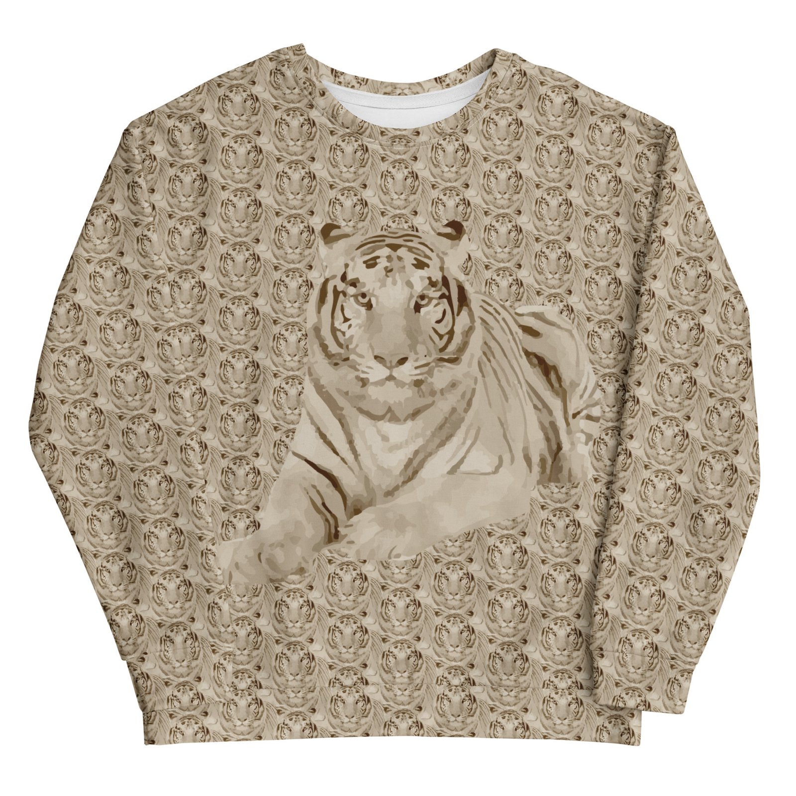 all over print recycled unisex sweatshirt white front 6959f7d546ded