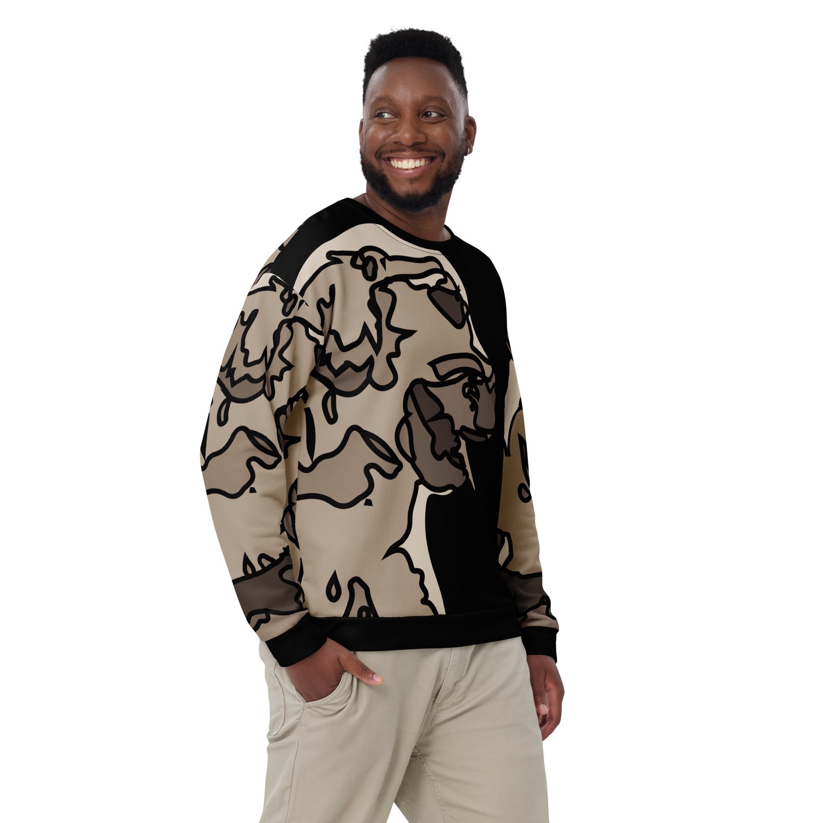 all over print recycled unisex sweatshirt white front 695a085179411
