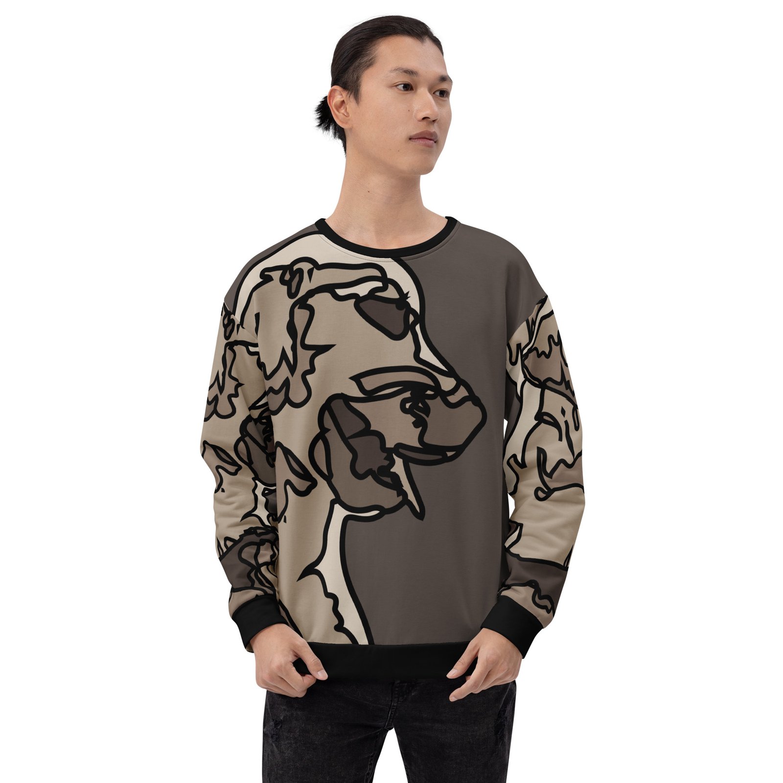 all over print recycled unisex sweatshirt white front 695aa25df0668