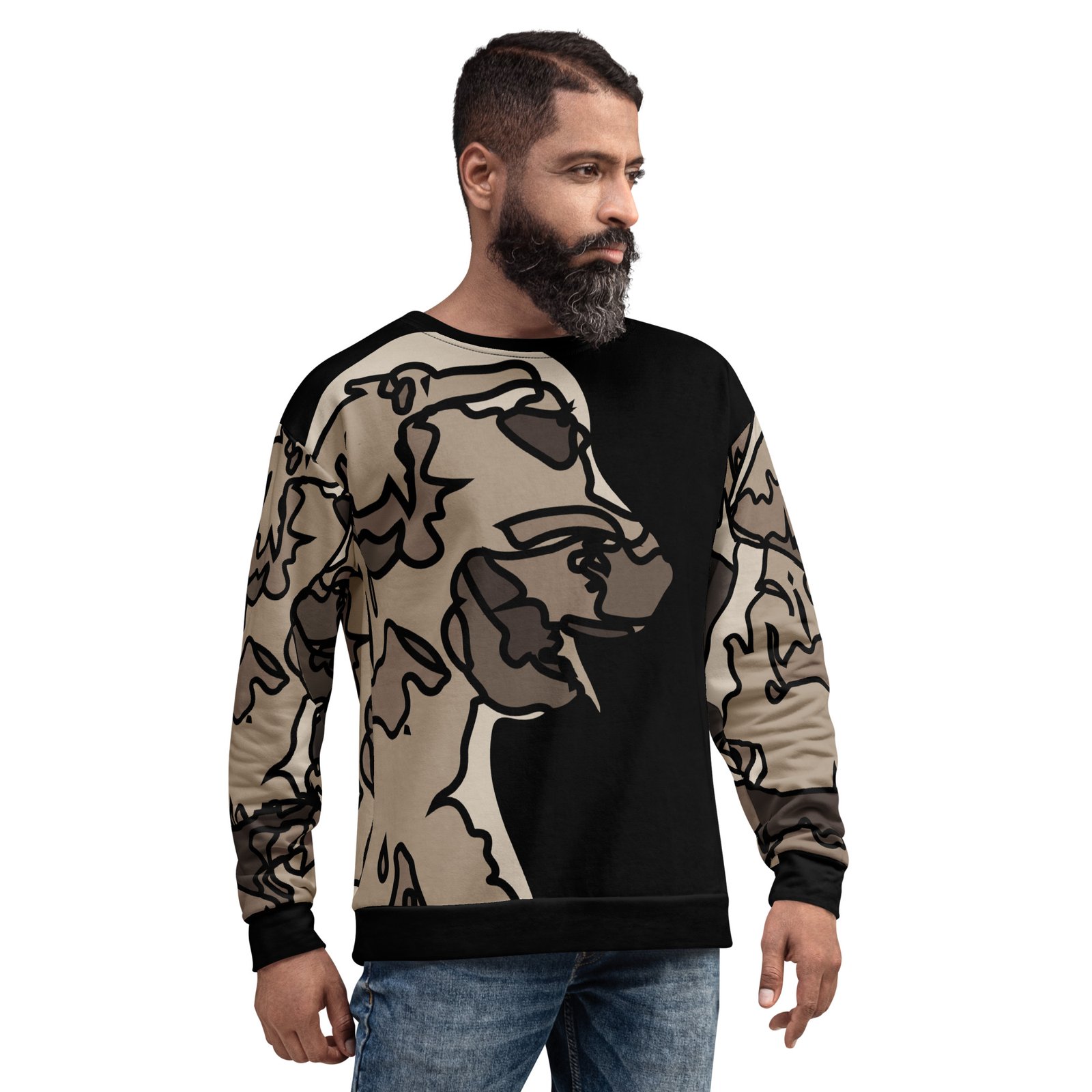 all over print recycled unisex sweatshirt white front 695aa73d48839