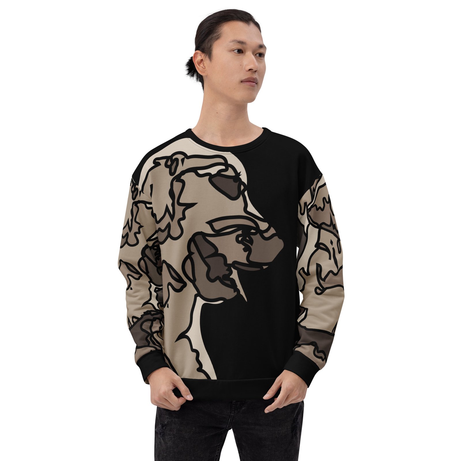 all over print recycled unisex sweatshirt white front 695aa73d4895a