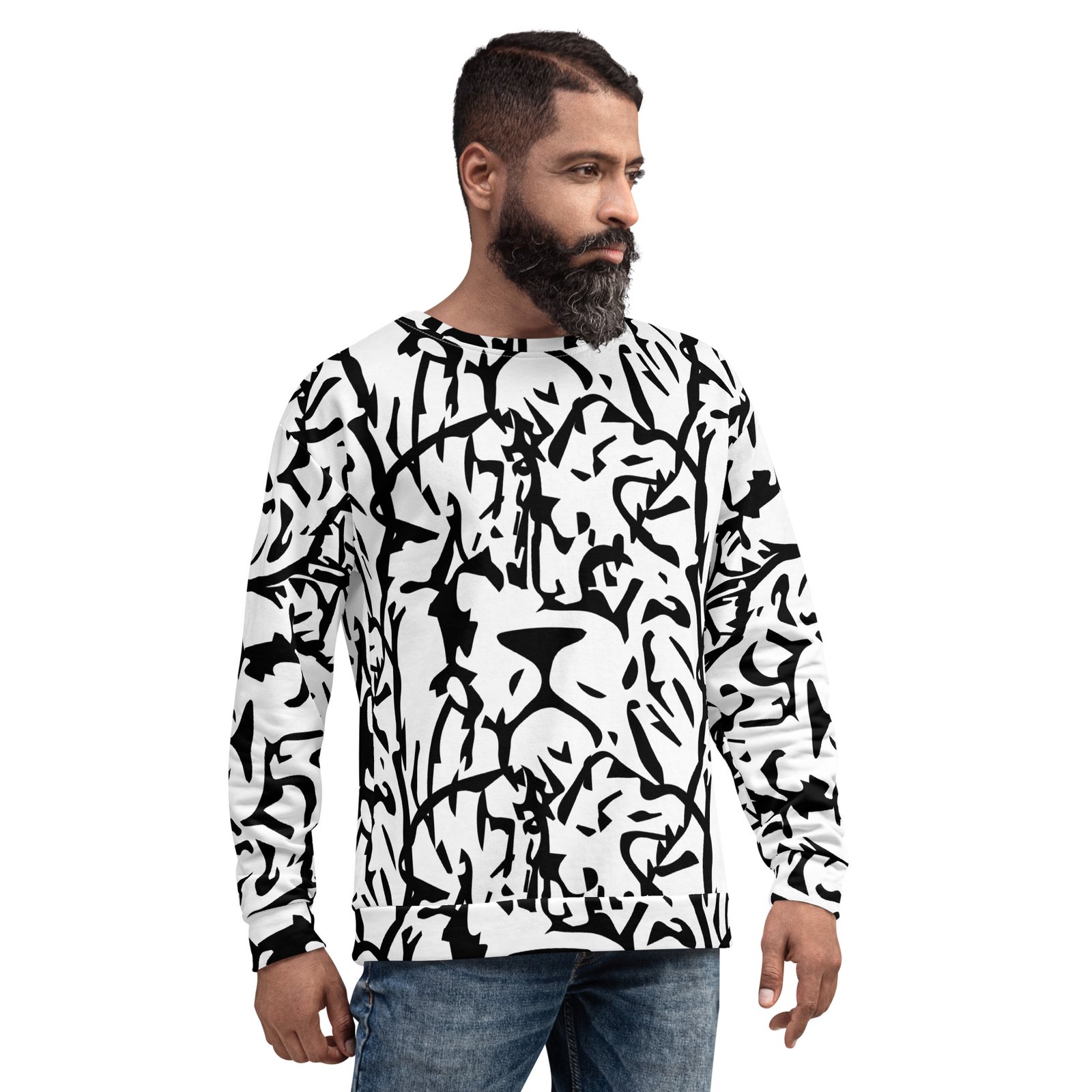 all over print recycled unisex sweatshirt white front 695aadab569bf