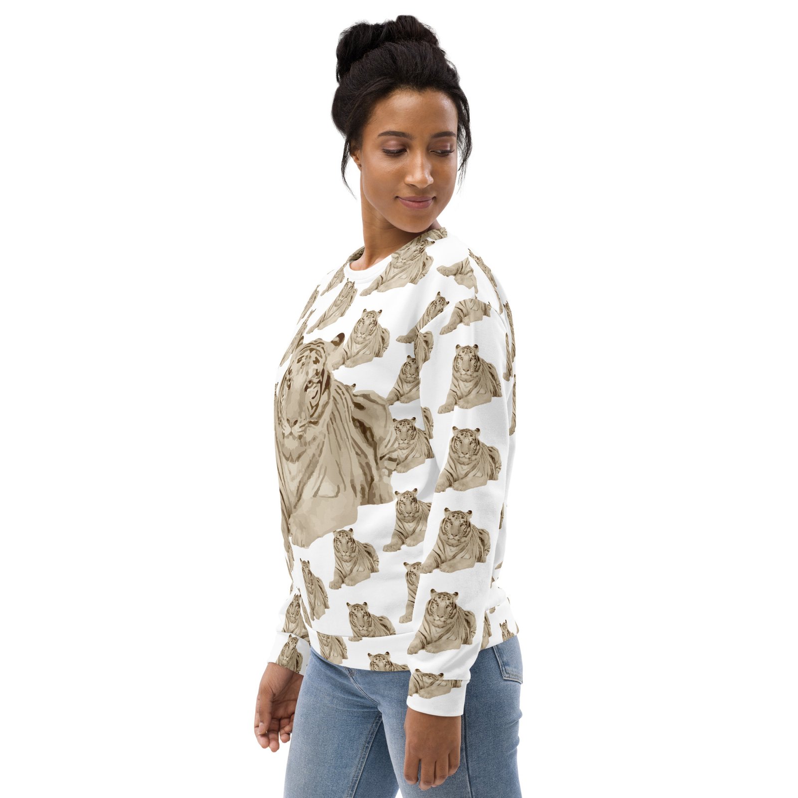 all over print recycled unisex sweatshirt white left front 6959ea4217926