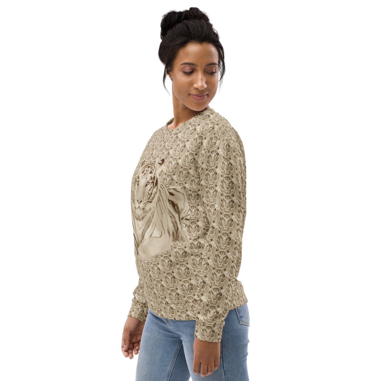 all over print recycled unisex sweatshirt white left front 6959f7d547c67