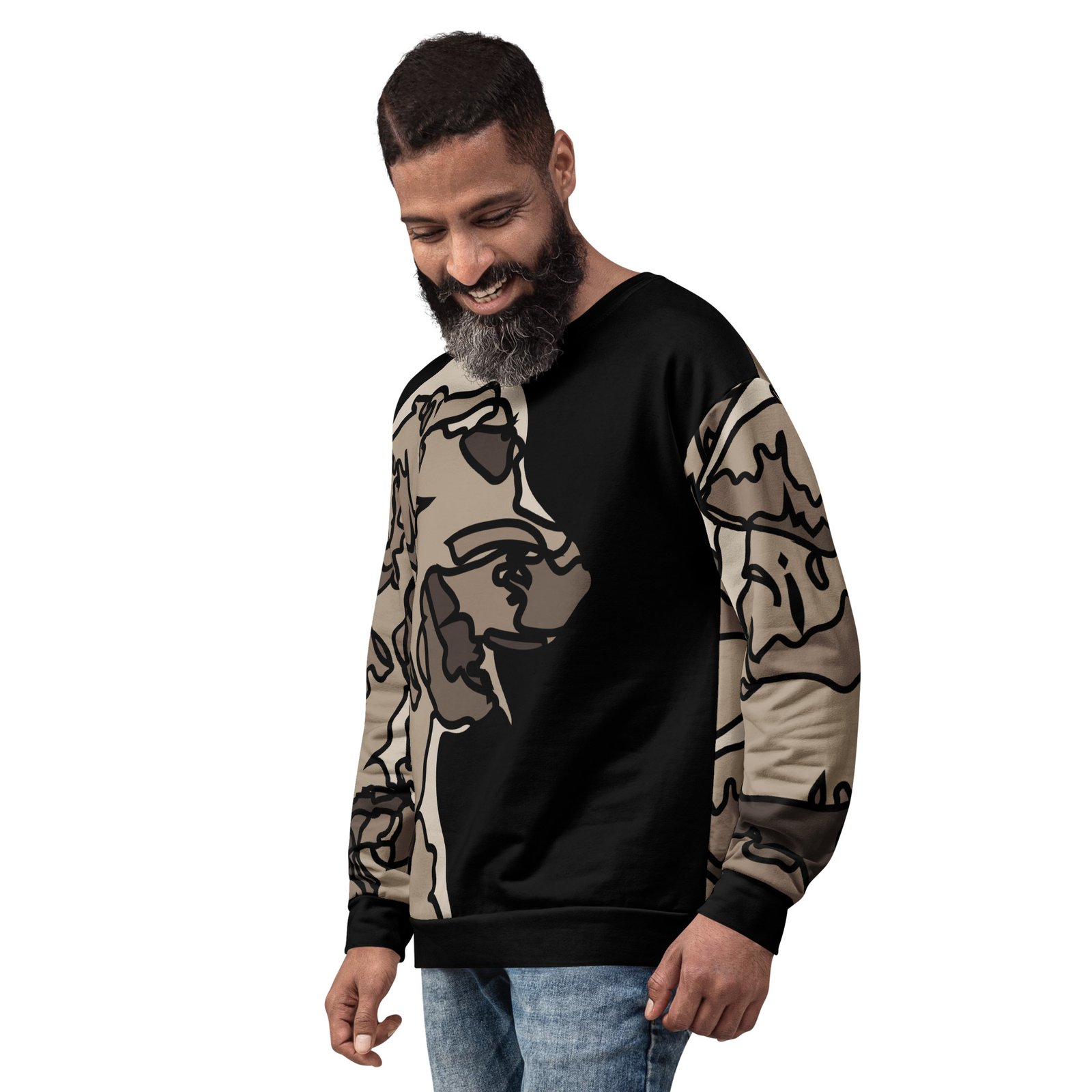 all over print recycled unisex sweatshirt white left front 695aa73d47f3c