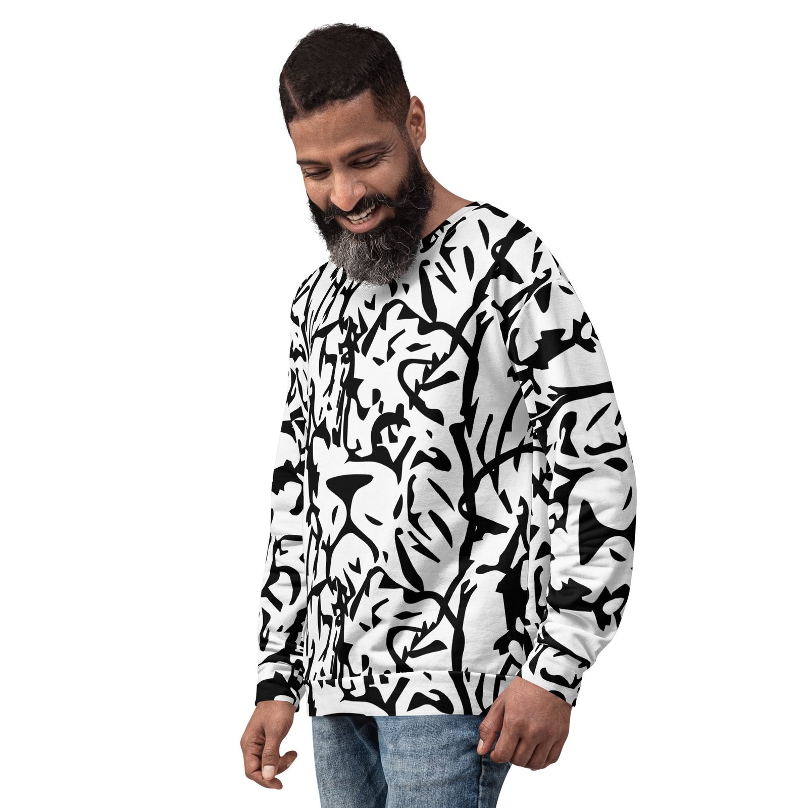 all over print recycled unisex sweatshirt white left front 695aadab55e4d