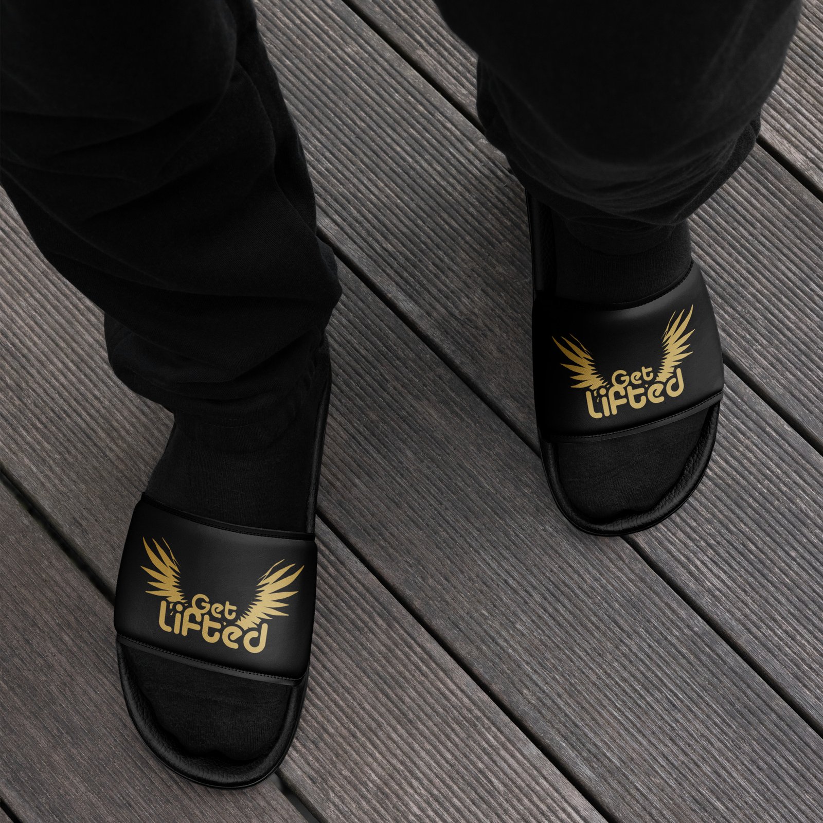 mens slides black front 695c354d20b19