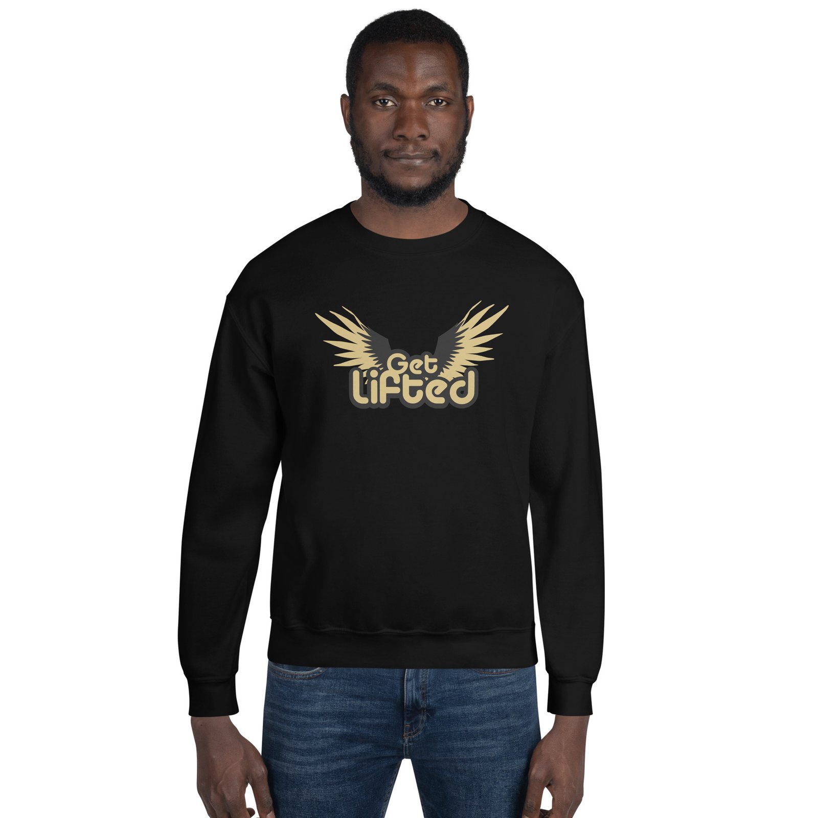unisex crew neck sweatshirt black front 2 695c26b341cd5