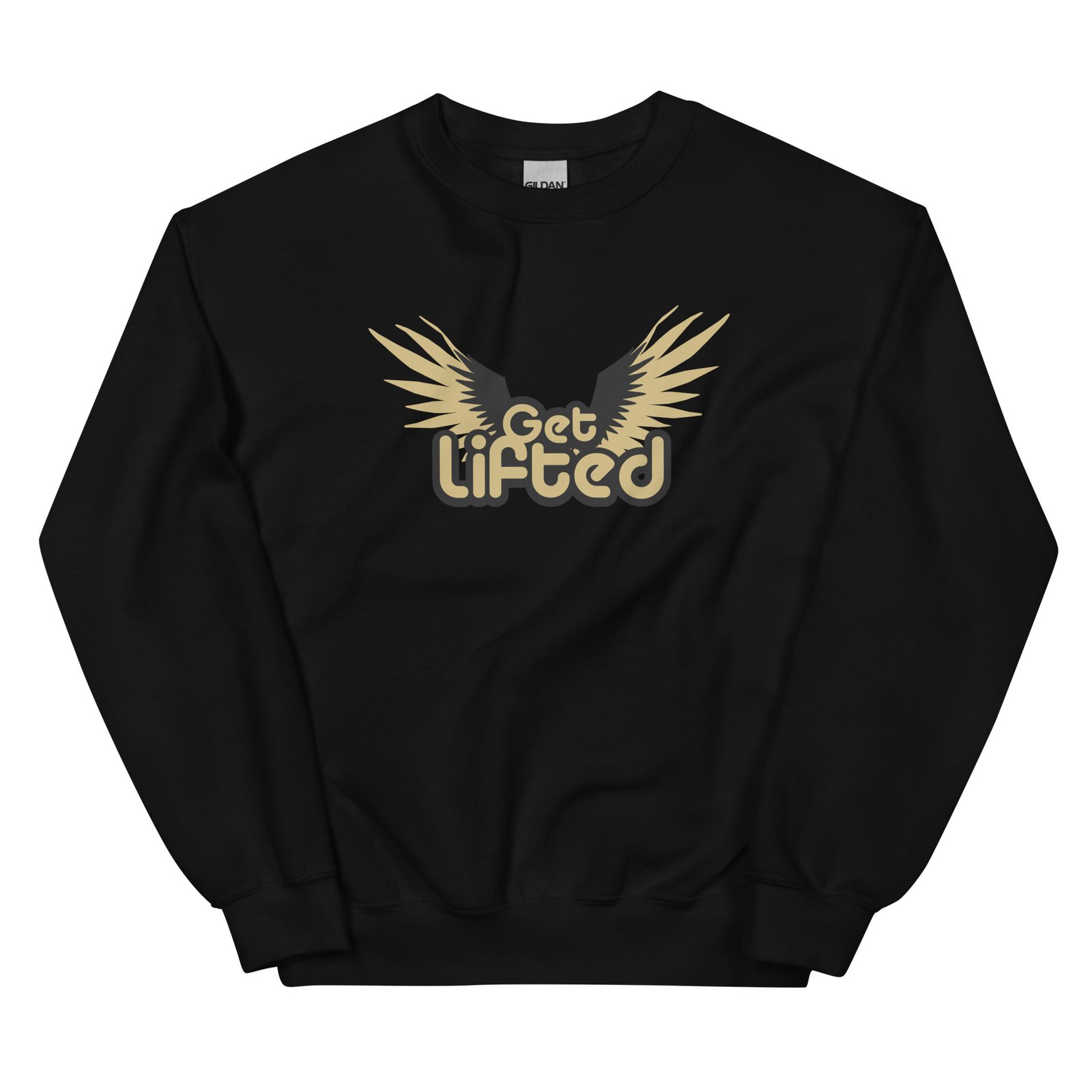 unisex crew neck sweatshirt black front 695c26b33e9b3