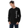 unisex crew neck sweatshirt black front 695c77c34003f