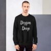 unisex crew neck sweatshirt black front 695c92c4b90e1