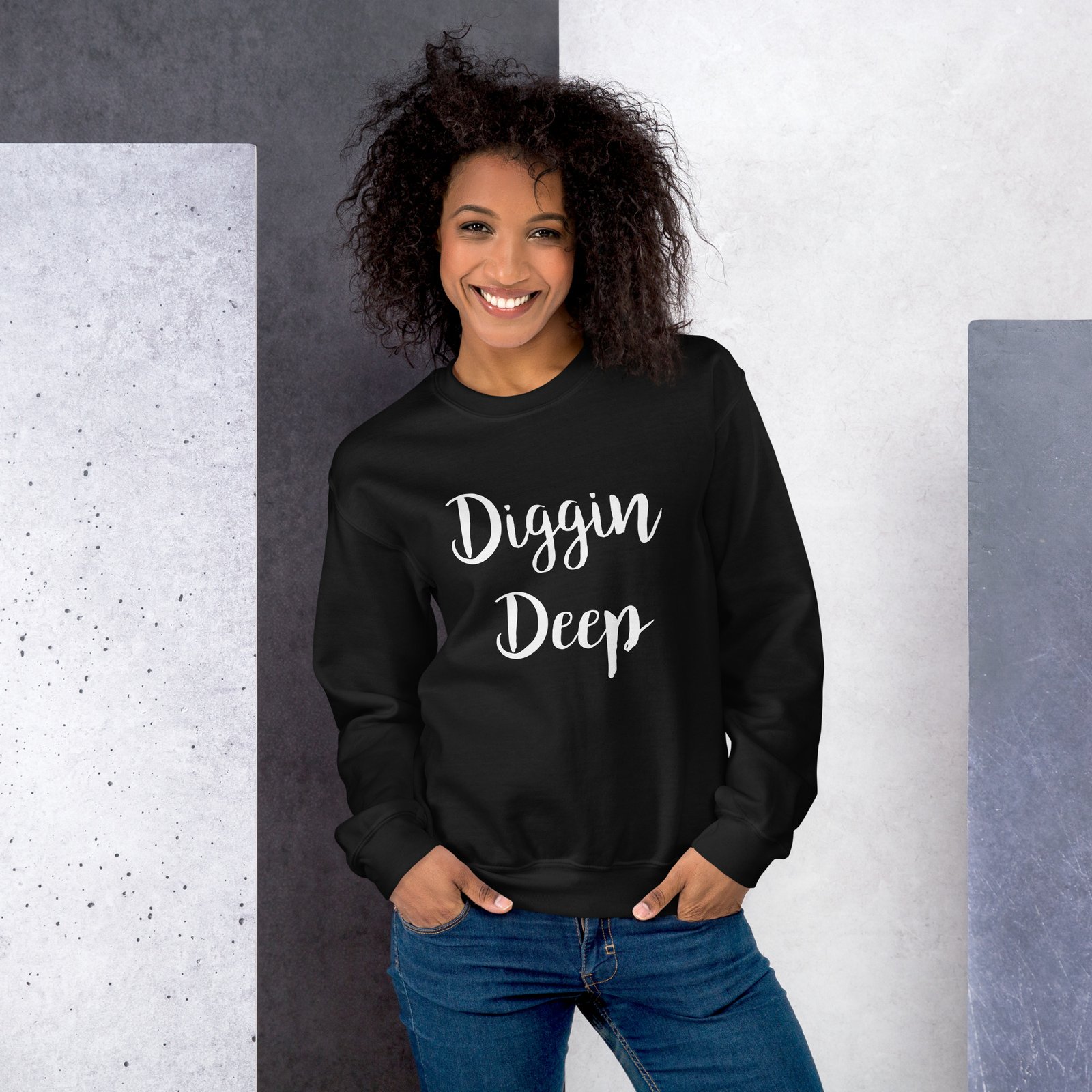 unisex crew neck sweatshirt black front 695c92c4ba110